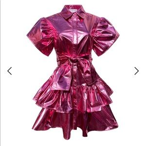 Madeline Simon Metallic Mini Dress